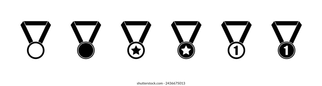 winner medal sign. first place icon. 