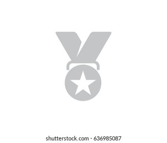 Winner Medal Silver Icon Logo Design Element