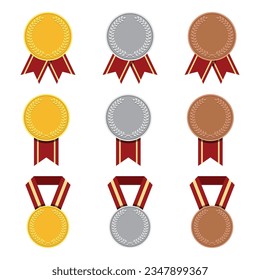 Gewinnermedaille, Vektorgrafik-Designset einzeln auf weißem Hintergrund