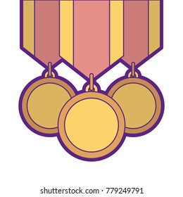 winner medals isolated icon