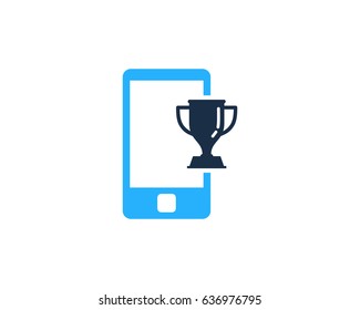 Winner Mobile Trophy Icon Logo Design Element