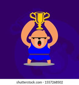 Winner Monkey Icon. Vector Illustration
