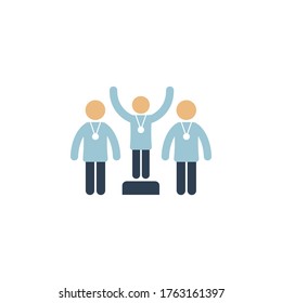 Winner multi color vector icon. Isolated flat icon on white background.