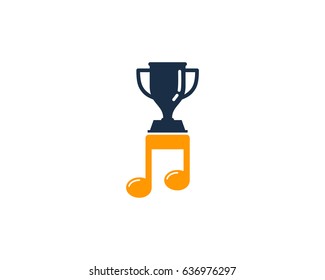 Winner Music Trophy Icon Logo Design Element