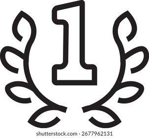 Icono ganador número 1 símbolo de Vector signo 