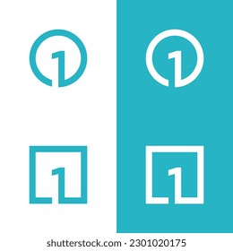 Plantilla vectorial del símbolo del logotipo número uno del ganador