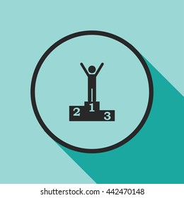 winner on podium icon