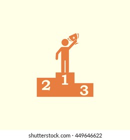 winner on podium icon