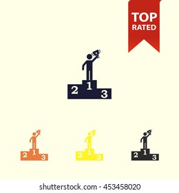 winner on podium icon