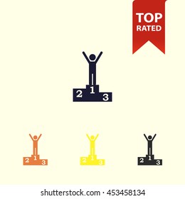 winner on podium icon