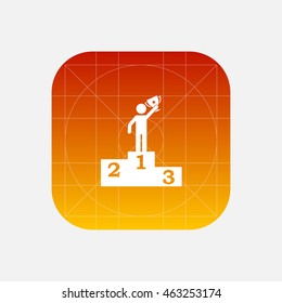 winner on podium icon