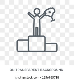 Winner on the podium icon. Winner on the podium design concept from Productivity collection. Simple element vector illustration on transparent background.