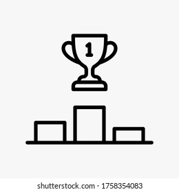 Winner on the podium icon designed in a line style