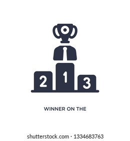 winner on the podium icon. Simple element illustration from productivity concept. winner on the podium editable symbol design on white background. Can be use for web and mobile.
