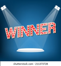 Winner on stage