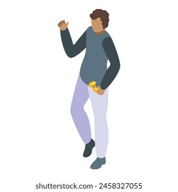 Winner on video games icon isometric vector. Gamer fun. Online addiction
