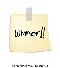 winner on white paper. vector illustration.