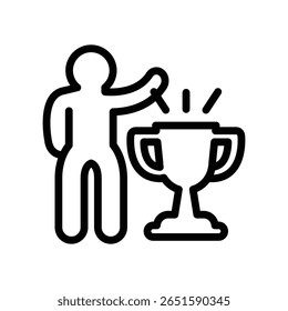 Diseño del Vector del icono del contorno del ganador Bueno para el Web o el App móvil