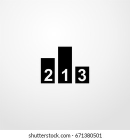 winner pedestal icon. vector sign symbol on white background