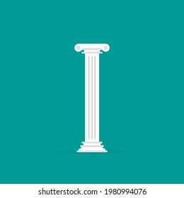 Winner pedestal. Podium for best product with greek or roman column. Antique pillar. History or law symbol. 