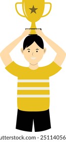 Winner People Cartoon Character in Flat Style. Vector Illustration