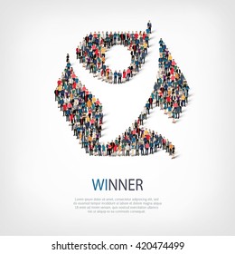 winner people sign 3d