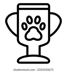 Winner pets cup line icon. Animal trophy vector illustration isolated on white. Pet award outline style design, designed for web and app. Eps 10