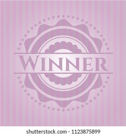 Winner pink emblem