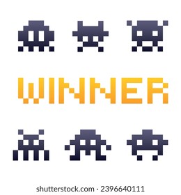 Winner. Pixel graphics, pixel monsters