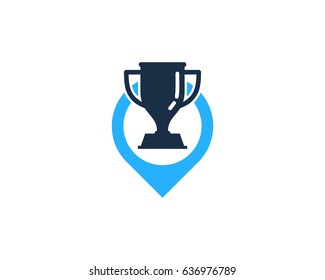 Winner Place Trophy Icon Logo Design Element