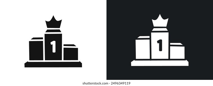 Winner podim Icon linear graphics set vector in black