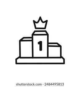 Winner podim Icon linear vector graphics sign