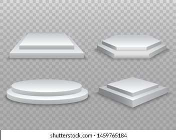 Winner Podium. 3d Podium, Pedestal Or Platform On Transparent Background. Vector Illustration EPS10