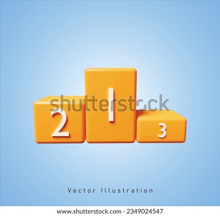 winner podium in 3d vector illustration