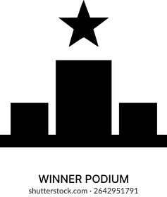 Winner Podium and Achievement Ranking Star Icon Design