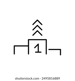 Winner podium with arrows pointing up. Success and growth, championship. Pixel perfect vector icon