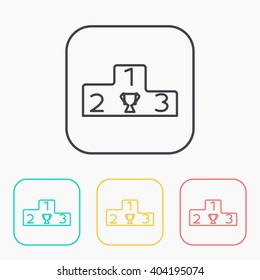 Winner podium color icon set 