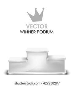 Winner podium with first, second, third place. Vector isolated podium