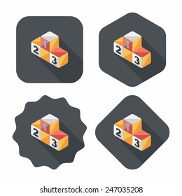 winner podium flat icon with long shadow,eps10