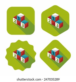 winner podium flat icon with long shadow,eps10
