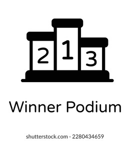 Podio ganador en un icono modificable de glifo