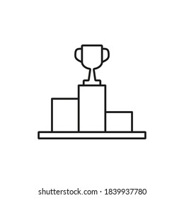 winner podium icon element of hockey icon for mobile concept and web apps. Thin line winner podium icon can be used for web and mobile. Premium icon on white background