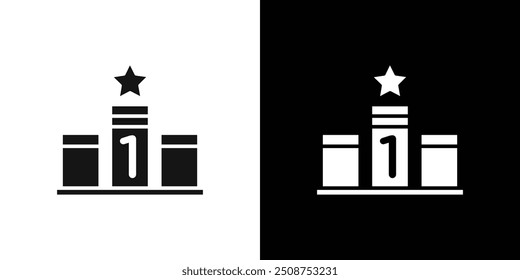 winner podium icon Flat fill set collection