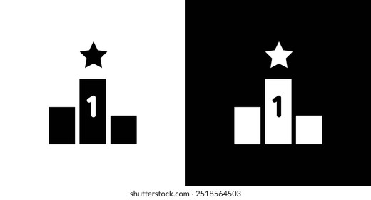 winner podium icon Flat fill set collection
