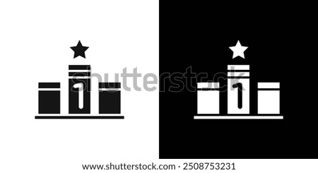 winner podium icon Flat fill set collection