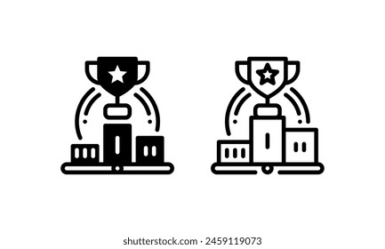 Winner Podium icon in outline and glyph style