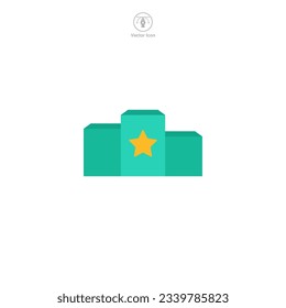 Icono de podio ganador ilustración vectorial aislada en fondo blanco