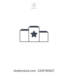 Icono de podio ganador ilustración vectorial aislada en fondo blanco