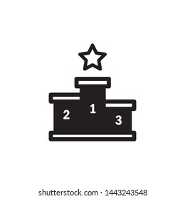 Winner podium icon vector. Flat design style on white background. Champion podium logo illustration.