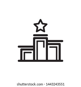 Winner podium icon vector. Flat design style on white background. Champion podium logo illustration.